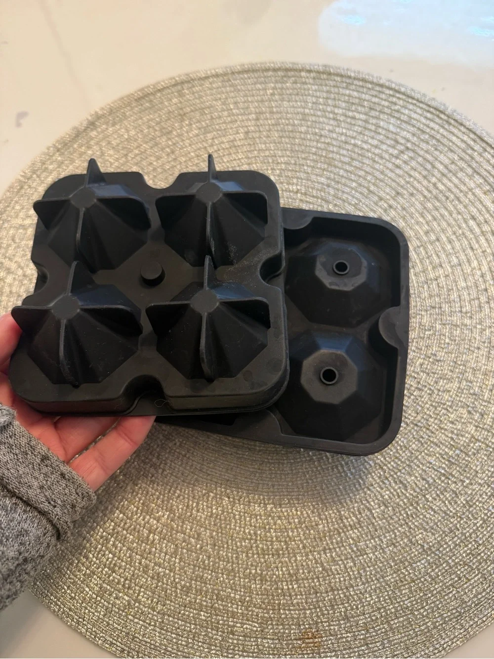 Silicone Diamond Ice Cube Tray - Black Set of 2
